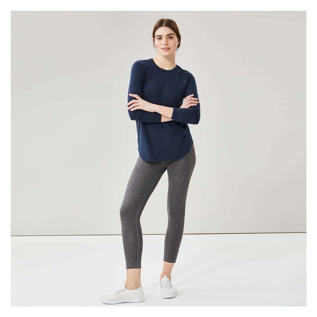 Active Long Sleeve in Navy Mix from Joe Fresh